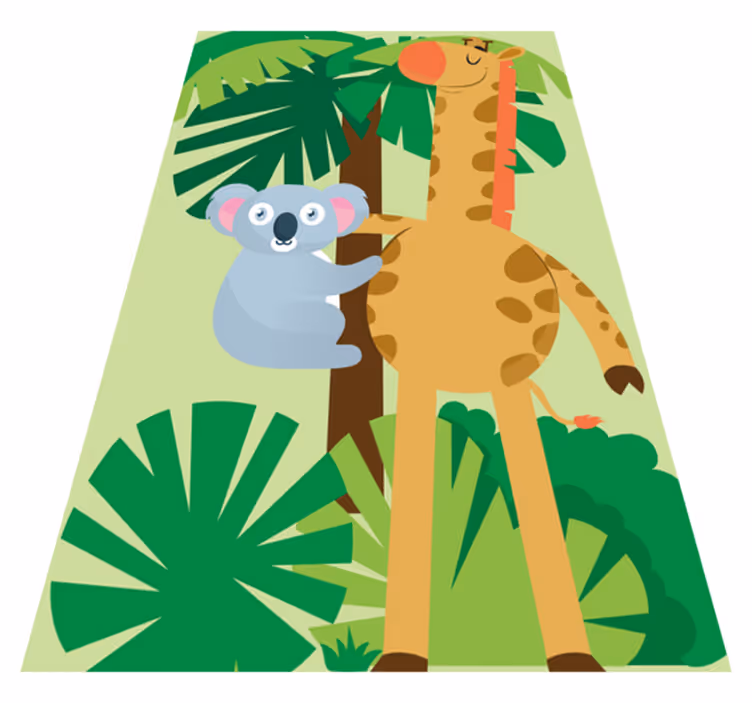 Dywan winylowy dla dziecka koala przytulający żyrafę - TenStickers