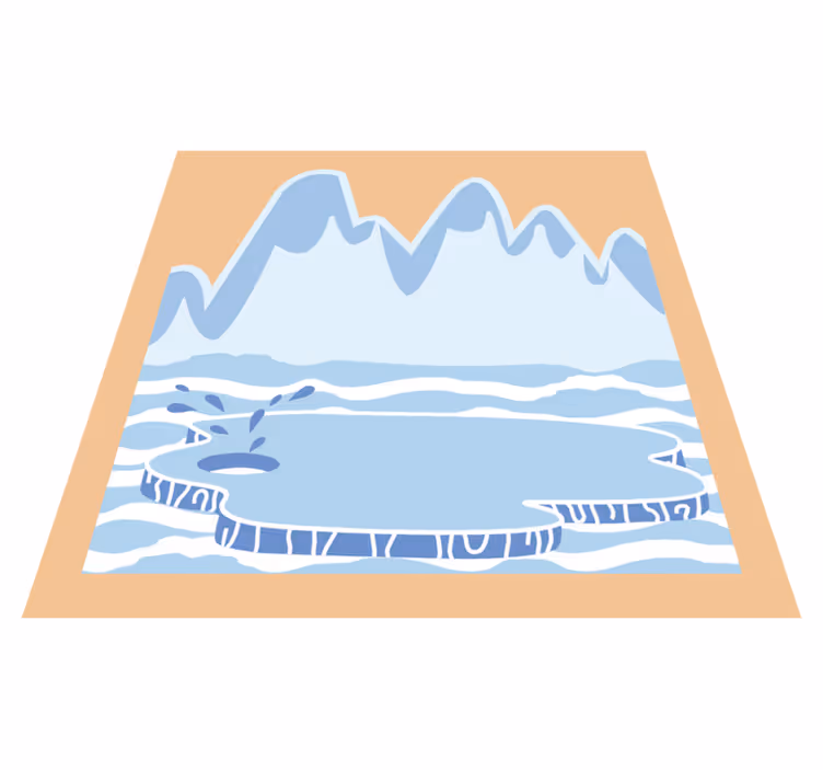 Dywan winylowy dla dziecka górskie lodowe szczyty - TenStickers