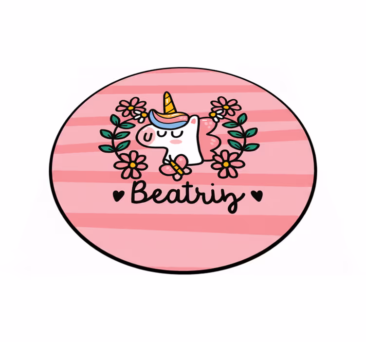 Dywan winylowy dla dziecka z uroczym jednorożcem kwiatowym - TenStickers