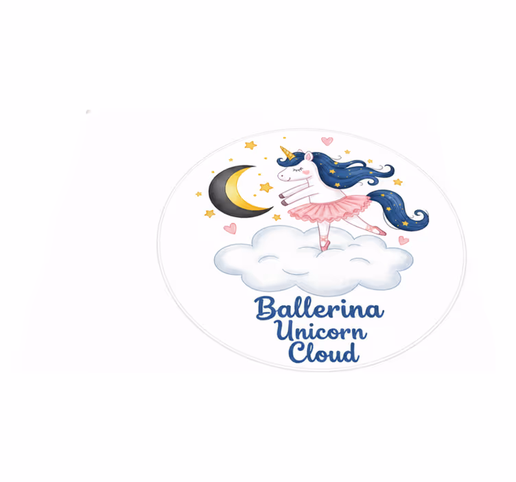 Dywan winylowy dla dziecka jednorożec baletnica na chmurze - TenStickers