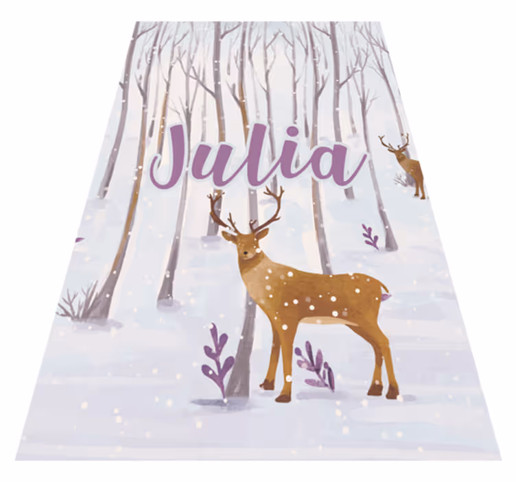 Dywan winylowy dla dziecka leśne zwierzęta w zimie - TenStickers