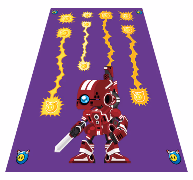 Dywan winylowy z grą robot strzelający w górę - TenStickers