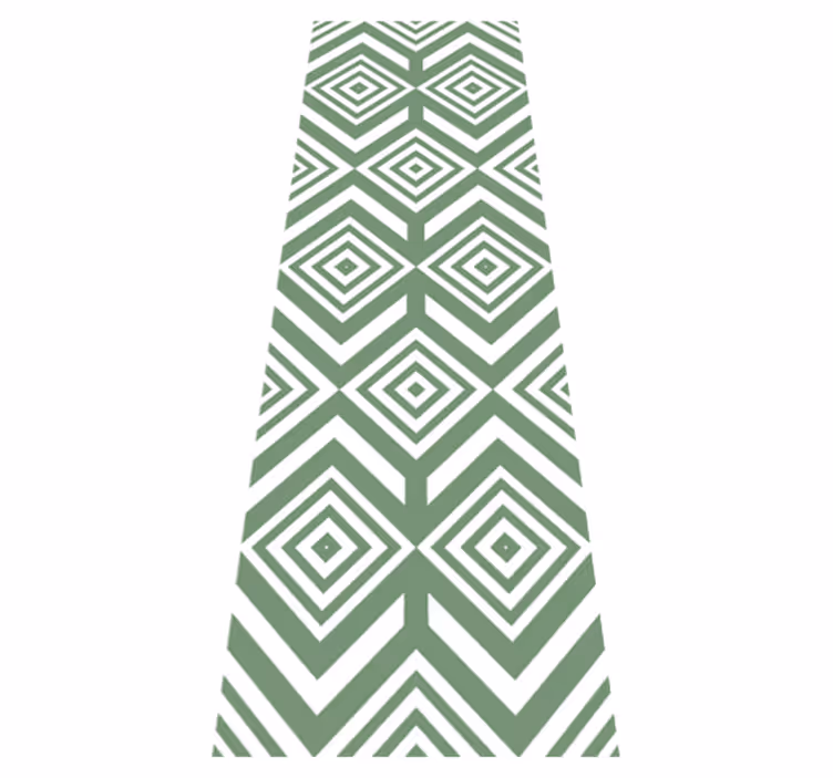 Dywan winylowy do salonu w zielone romby - TenStickers