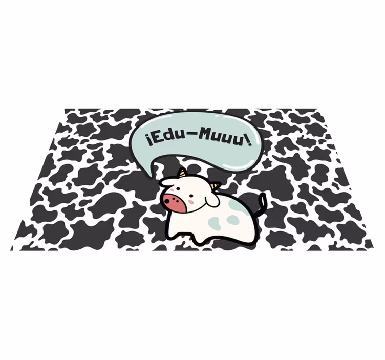 Spersonalizowany dywan winylowy krowa z imieniem - TenStickers