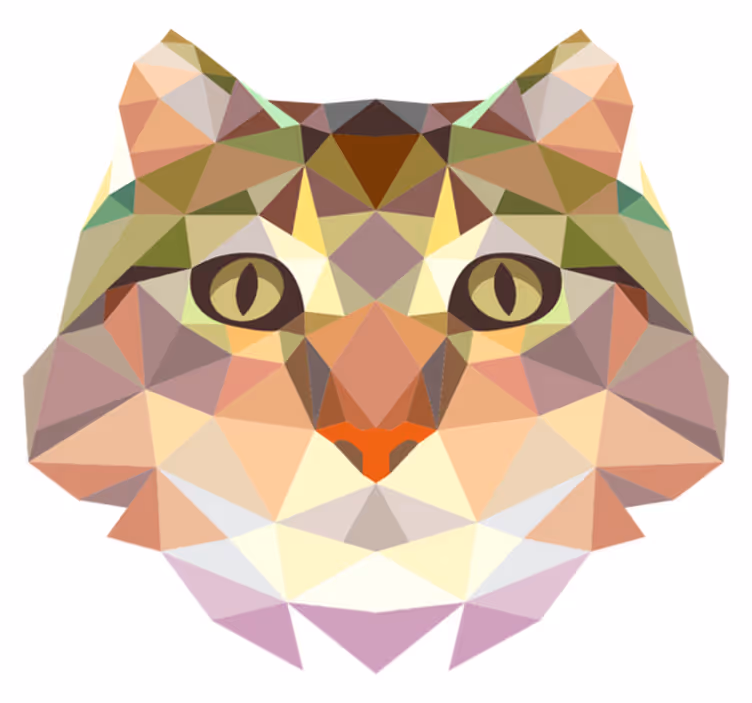Niesamowity geometryczny dywan w kształcie kota - TenStickers