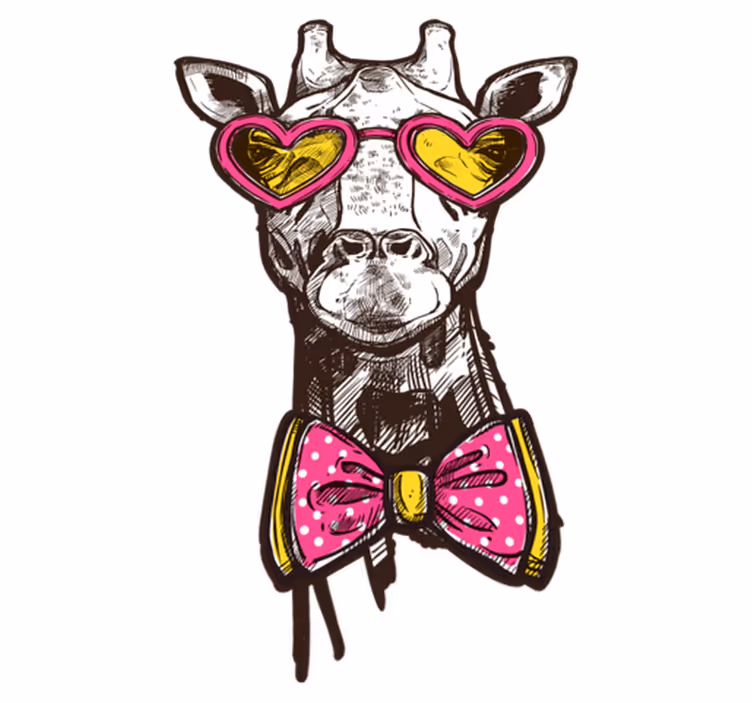 Oryginalny dywan winylowy hipster żyrafa - TenStickers