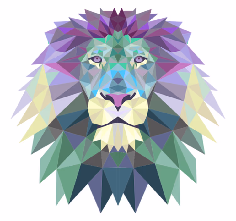 Geometryczny dywan w kształcie lwa - TenStickers