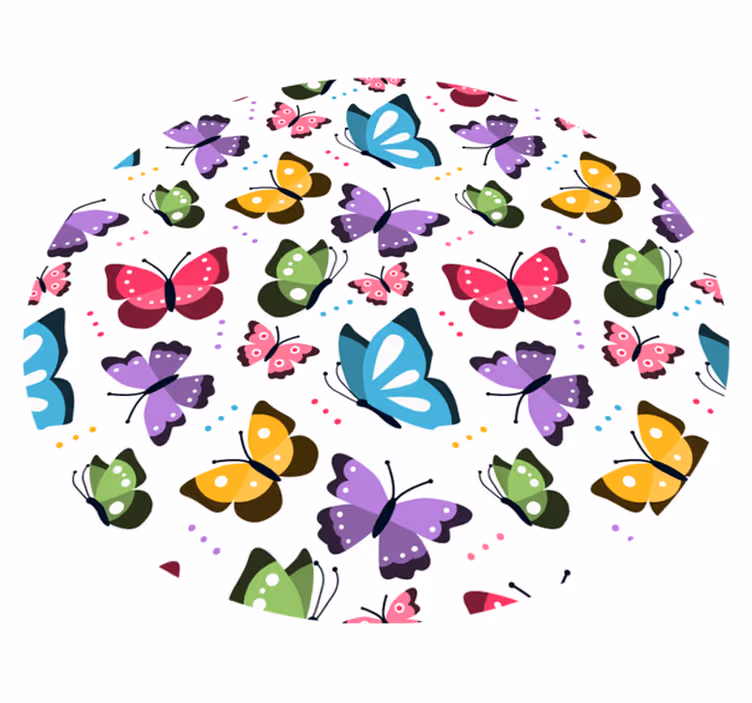 Okrągły dywanik winylowy w motyle - TenStickers