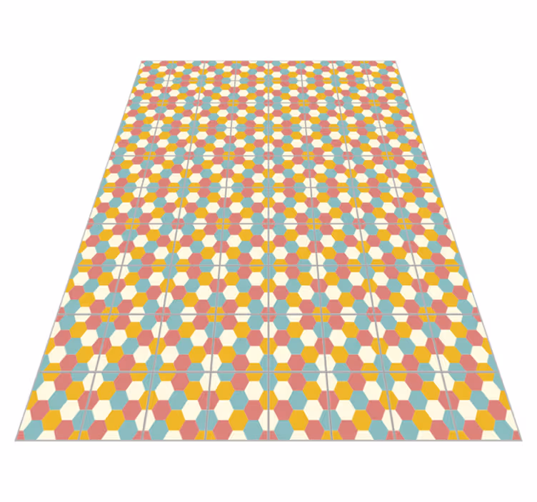Mata winylowa do jadalni geometryczne sześciokąty - TenStickers