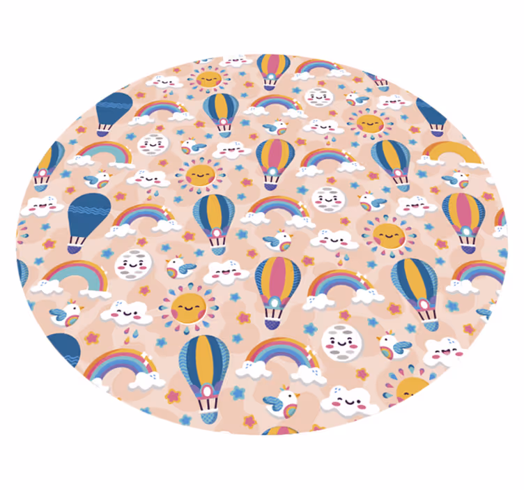 Dywan winylowy dla dzieci kolorowy wzór z balonikami - TenStickers