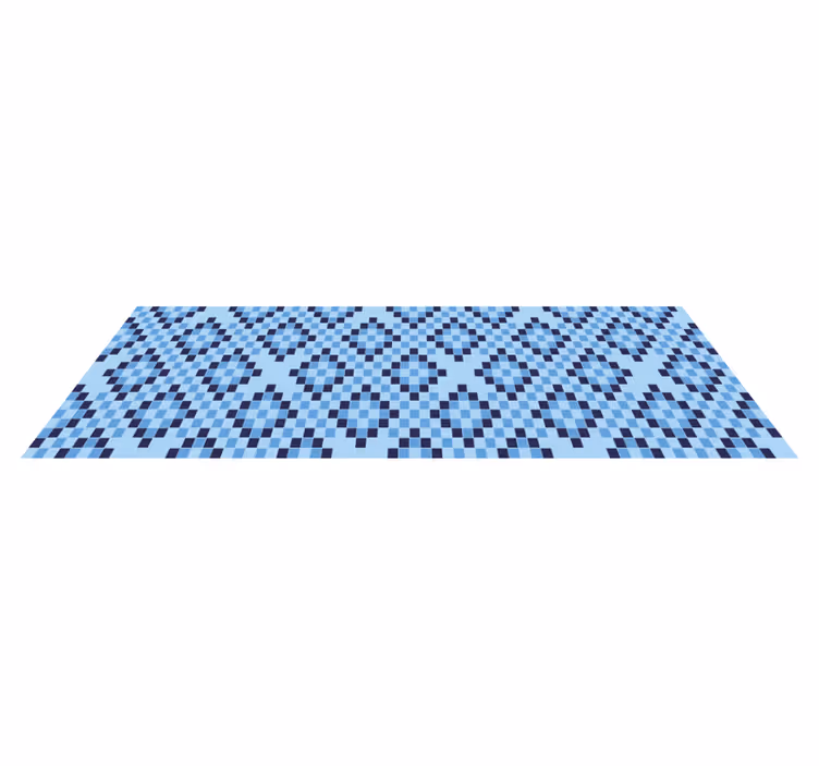 Dywan winylowy geometryczne niebieskie kwadraty - TenStickers