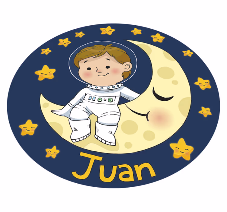 Dywanik z imieniem chłopiec astronauta - TenStickers