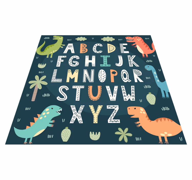 Dywan winylowy alfabet dinozaury - TenStickers