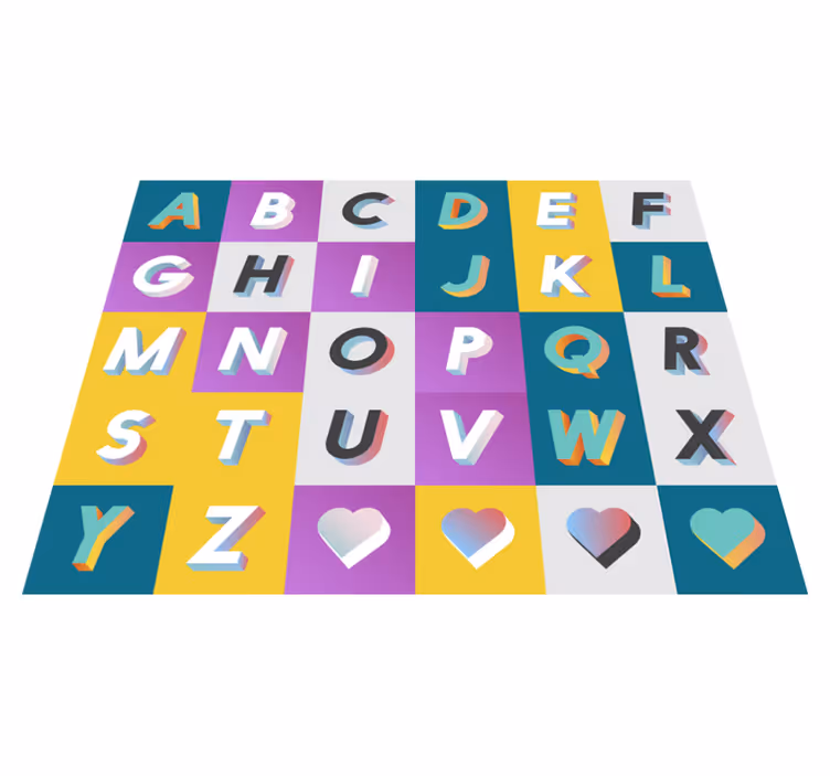 Dywan winylowy nowoczesny alfabet - TenStickers