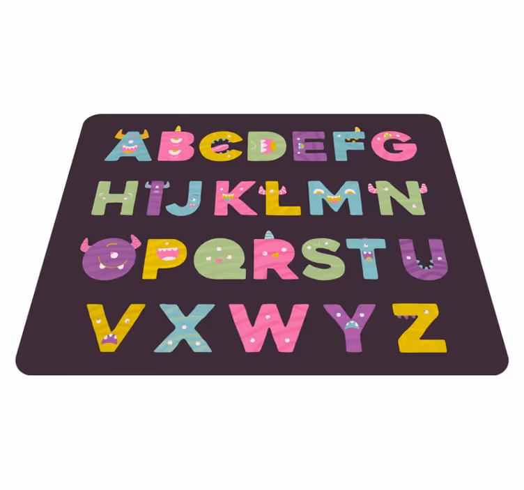 Dywan z winylu alfabet potworki - TenStickers