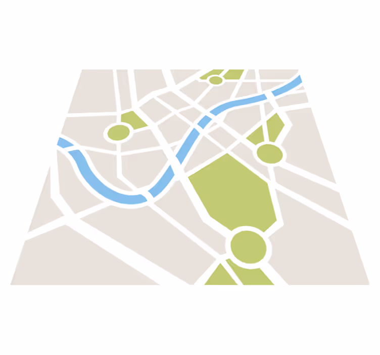 Fantastyczny dywan winylowy mapa z drogami - TenStickers