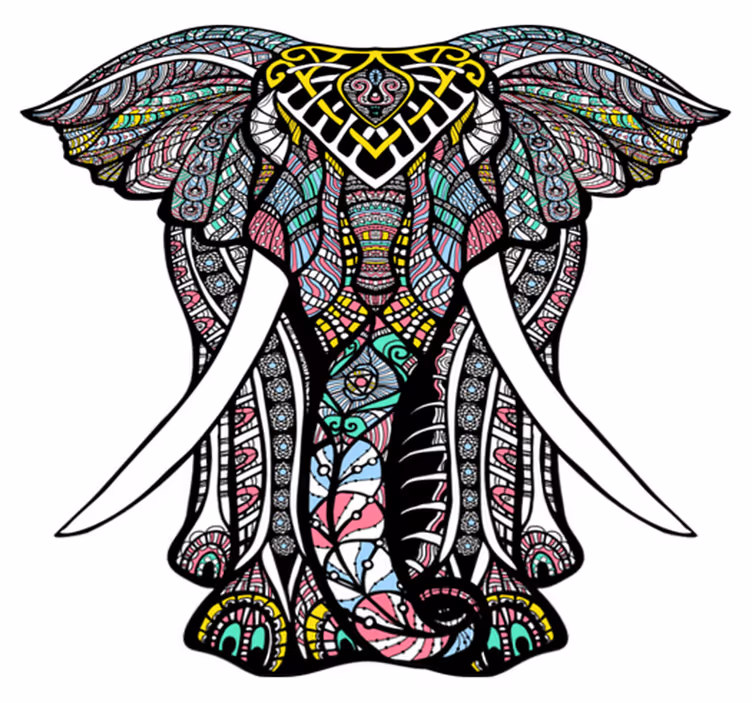 Dywan winylowy mandala ze słoniem - TenStickers