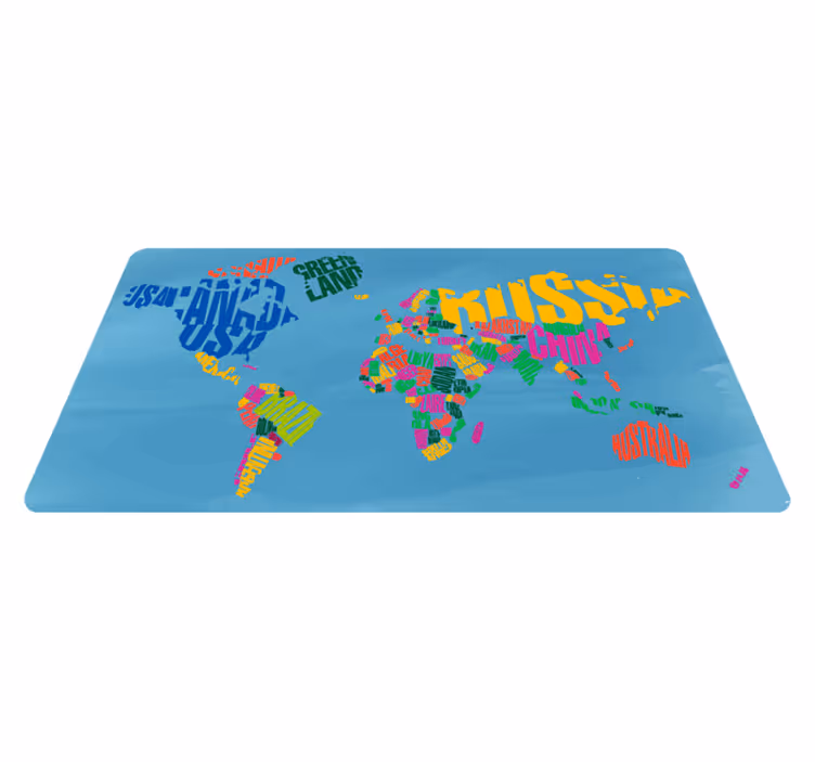 Wspaniały dywanik kolorowa mapa świata - TenStickers