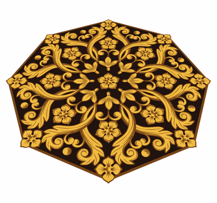 Kwiatowy filigranowy dywan winylowy vintage - TenStickers