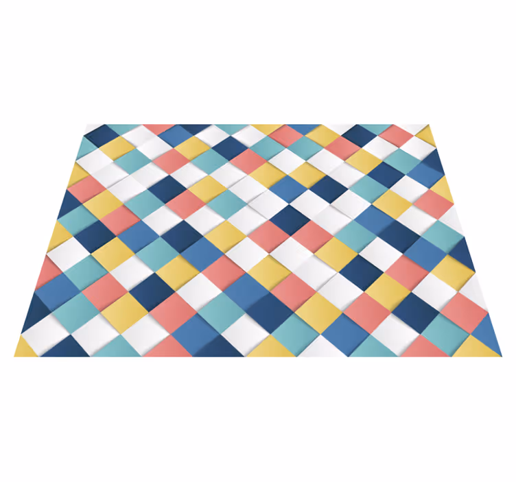 Cudowny dywan winylowy 3d kwadraty - TenStickers