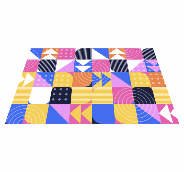 Dywan winylowy wzór geometryczny zabawa wzorami - TenStickers