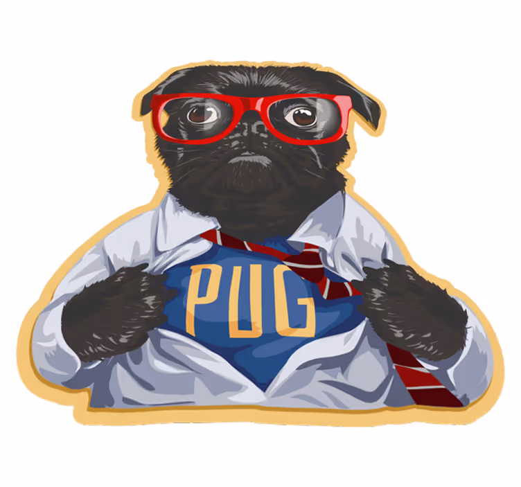 Dywan winylowy mops w okularach - TenStickers