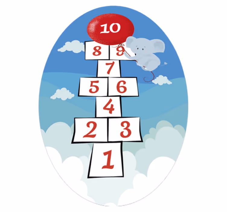 Dywan winylowy gra w klasy słoń - TenStickers