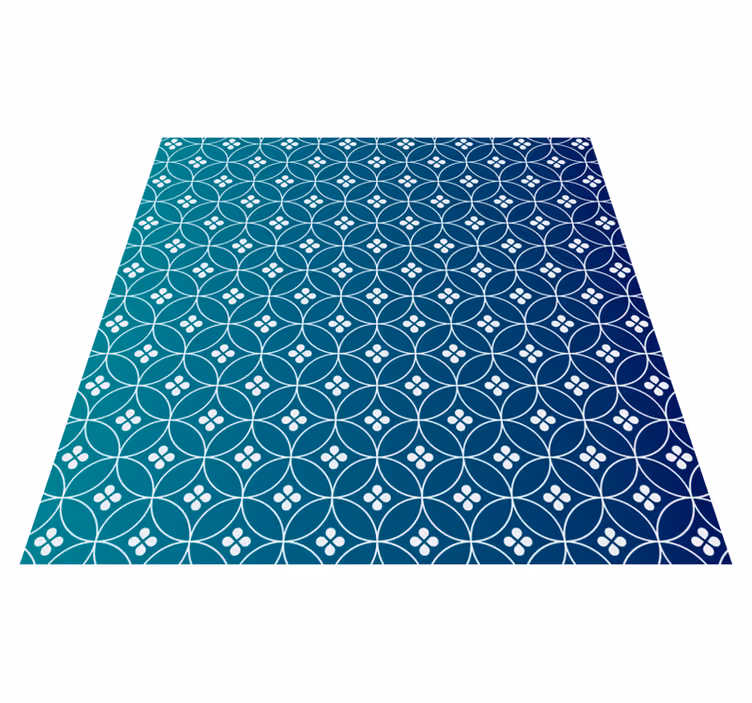 Oszałamiający niebieski geometryczny dywan winylowy - TenStickers