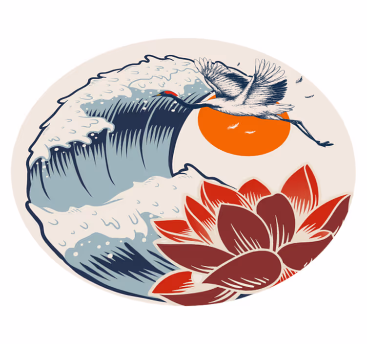 Nowoczesny dywan Wielka fala w Kanagawie - TenStickers