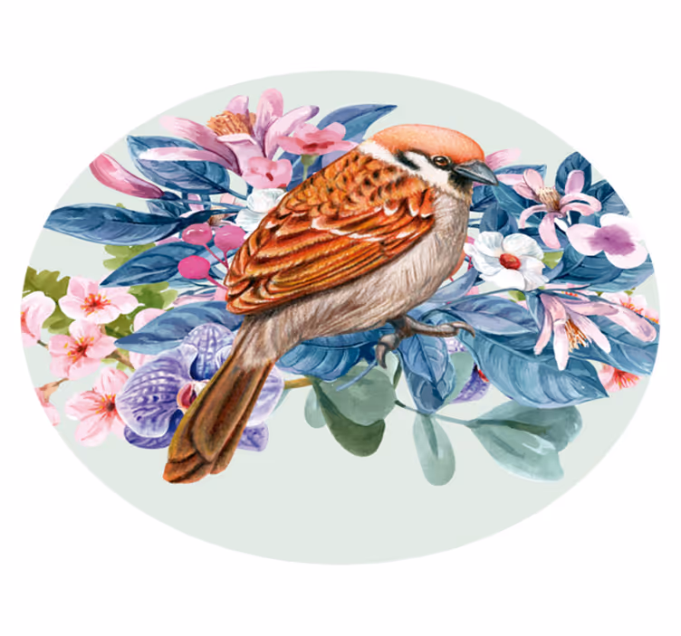 Dywan winylowy okrągły z ptakami - TenStickers