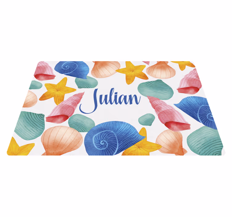 Dywan winylowy z imieniem personalizacja muszli - TenStickers