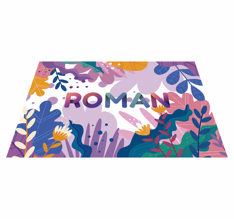 Dywan winylowy z imieniem spersonalizowany botaniczny - TenStickers
