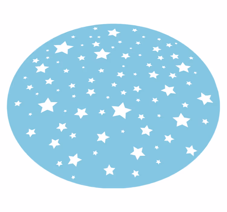 Okrągły dywan winylowy w białe gwiazdki - TenStickers