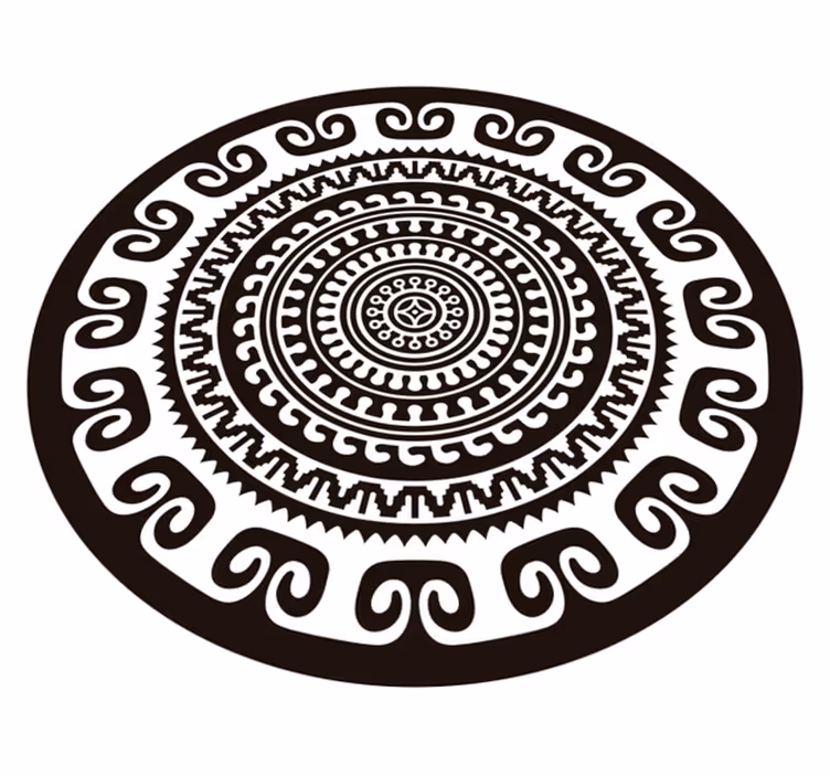Czarno-biały dywan winylowy do sypialni mandala - TenStickers