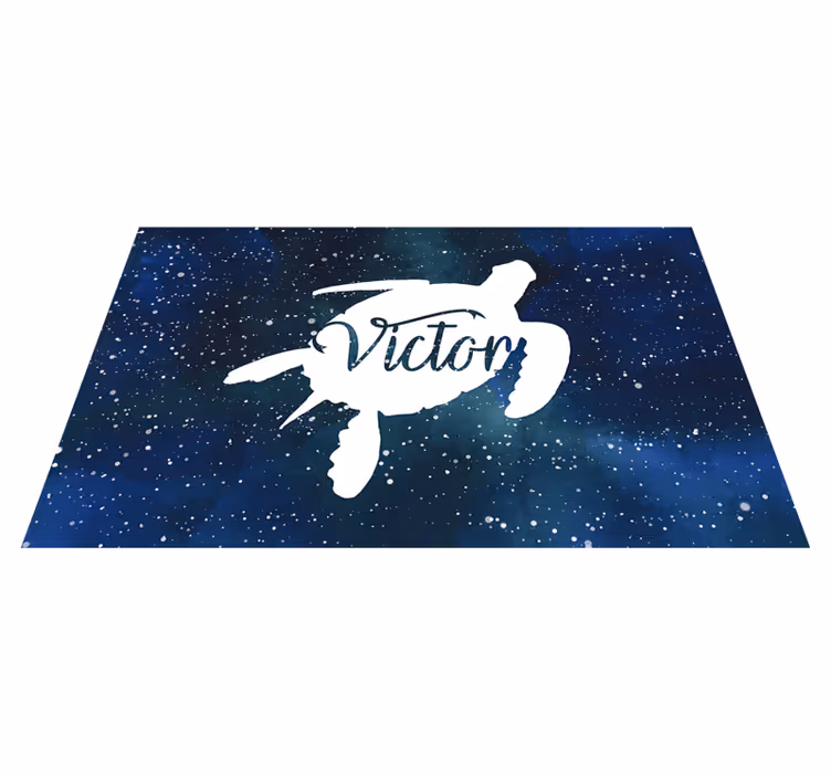 Dywan winylowy z imieniem gwiaździsty żółw morski - TenStickers
