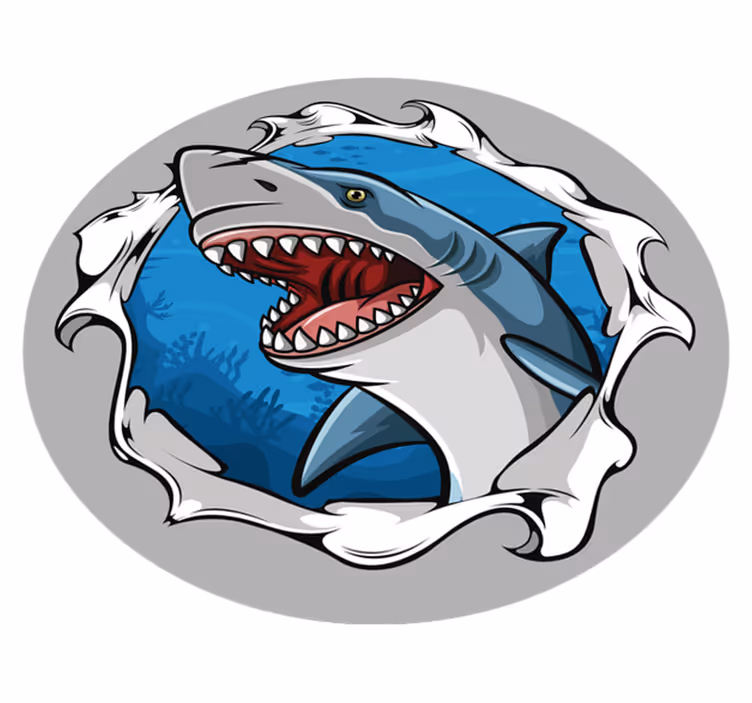 Dywan winylowy 3d duży rekin - TenStickers