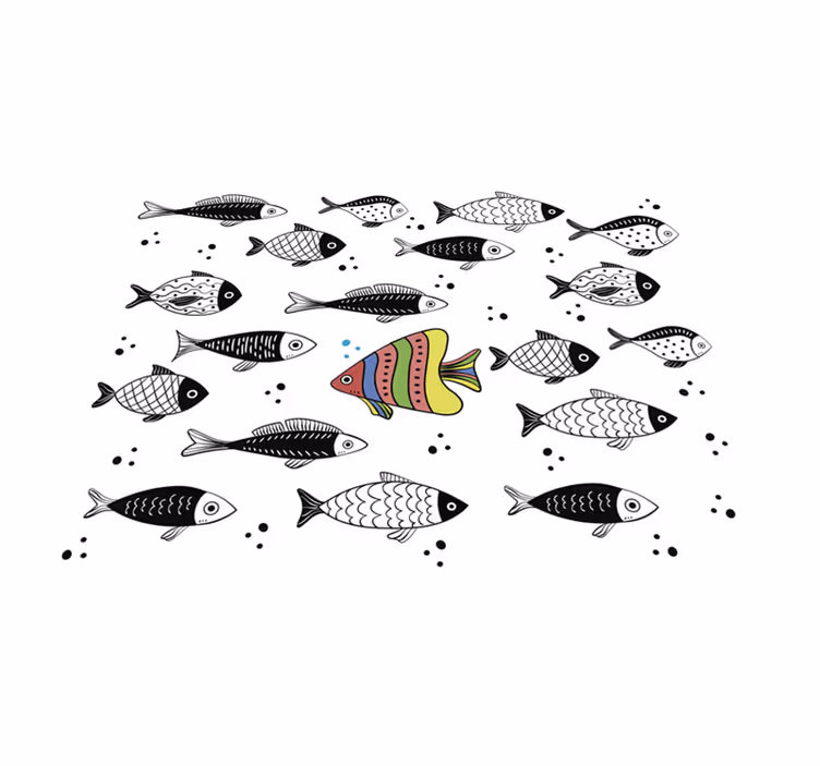 Dywan winylowy ryba pod prąd - TenStickers