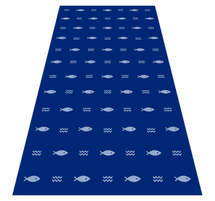 Minimalistyczny dywan winylowy z wzorem ryb - TenStickers
