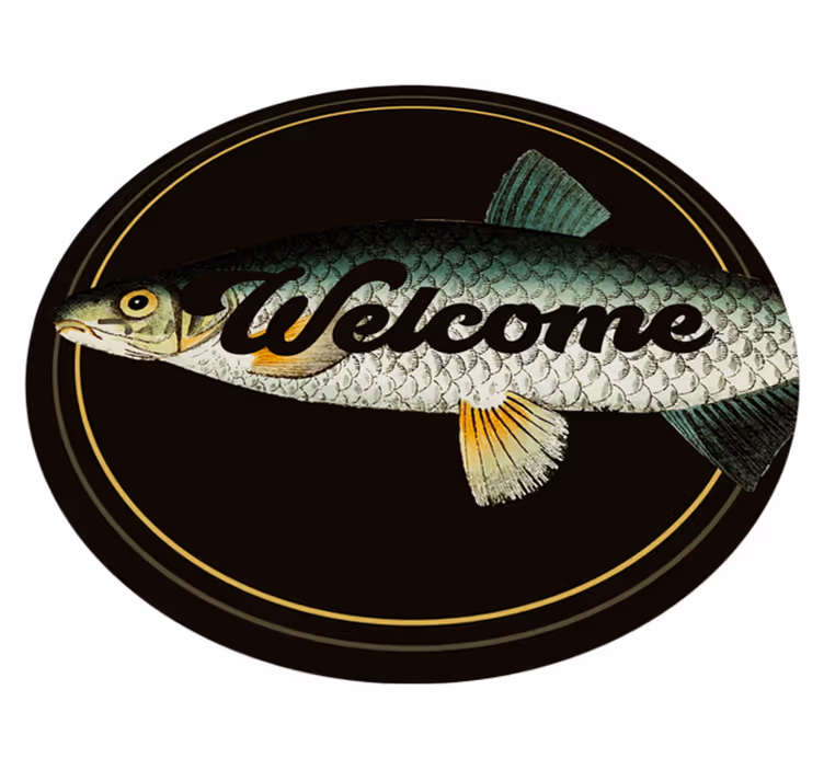 Dywan winylowy welcome z karpiem - TenStickers