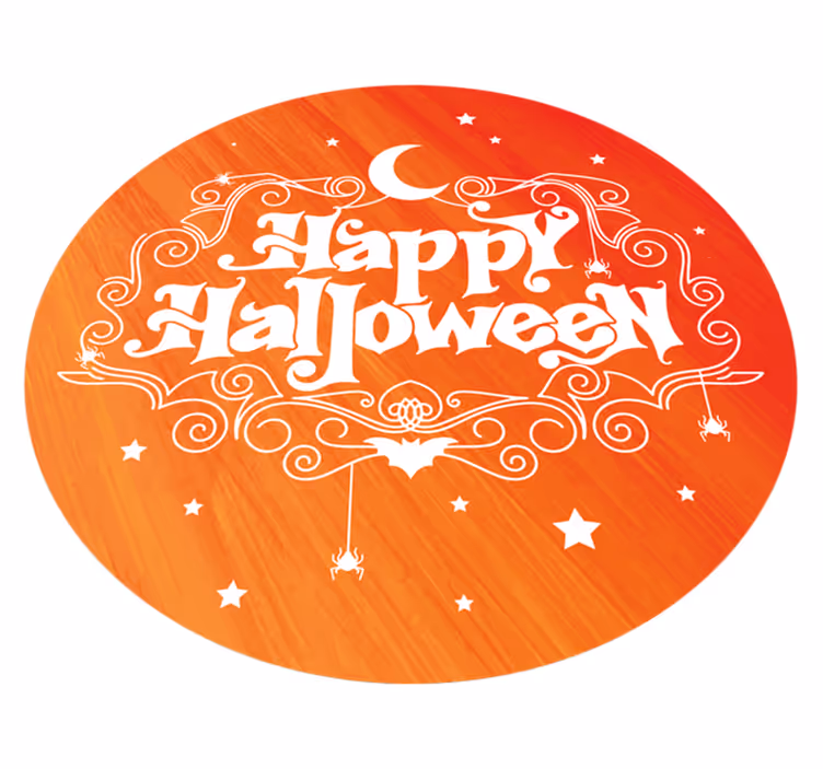 Okrągły dywan winylowy happy halloween - TenStickers