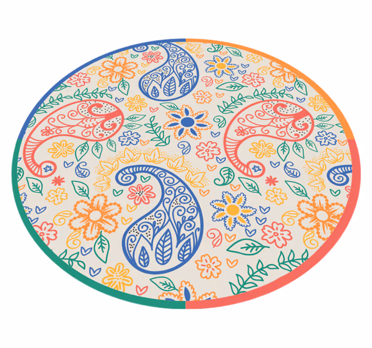 Dywan winylowy do sypialni w kolorowy wzór paisley - TenStickers