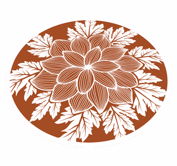 Dywan winylowy do salonu okrągły w kwiaty - TenStickers