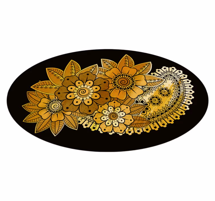Dywan winylowy do salonu w stylu indyjskim paisley - TenStickers