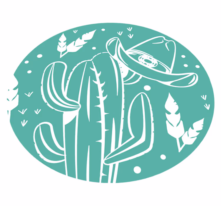 Dywan winylowy w kwiaty i rośliny motyw kaktusa botanicznego - TenStickers