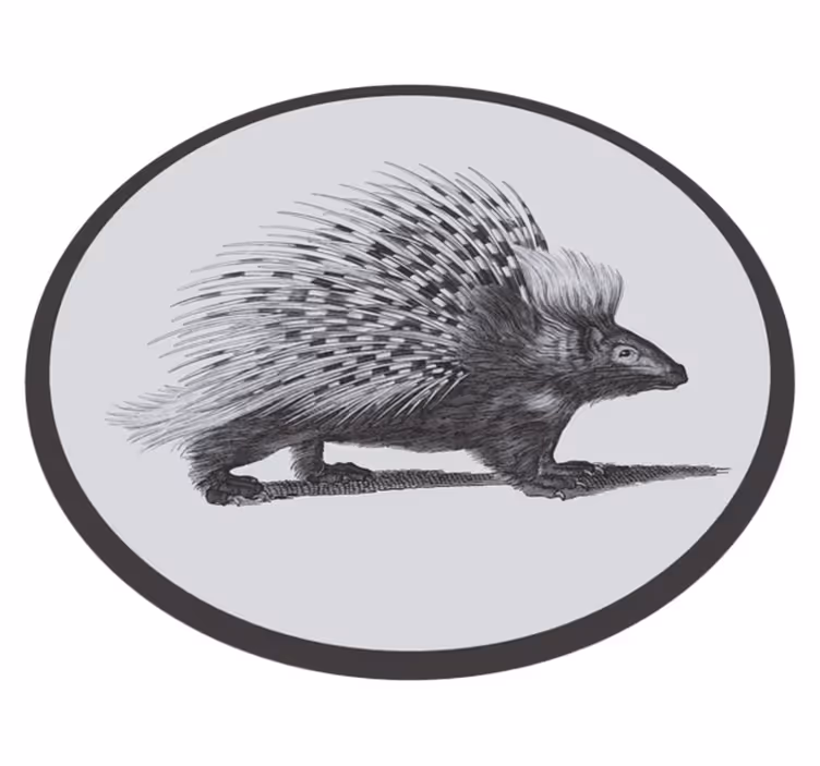 Dywan winylowy zwierzęta ilustracja jeżozwierza - TenStickers