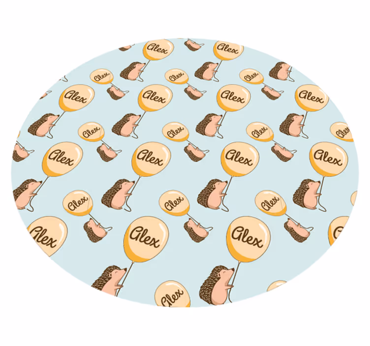 Dywan winylowy z imieniem spersonalizowany jeż - TenStickers