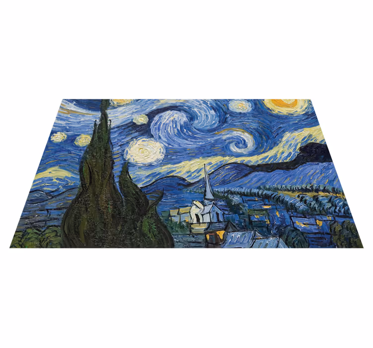 Dywan winylowy do jadalni Van Gogh Starry night - TenStickers