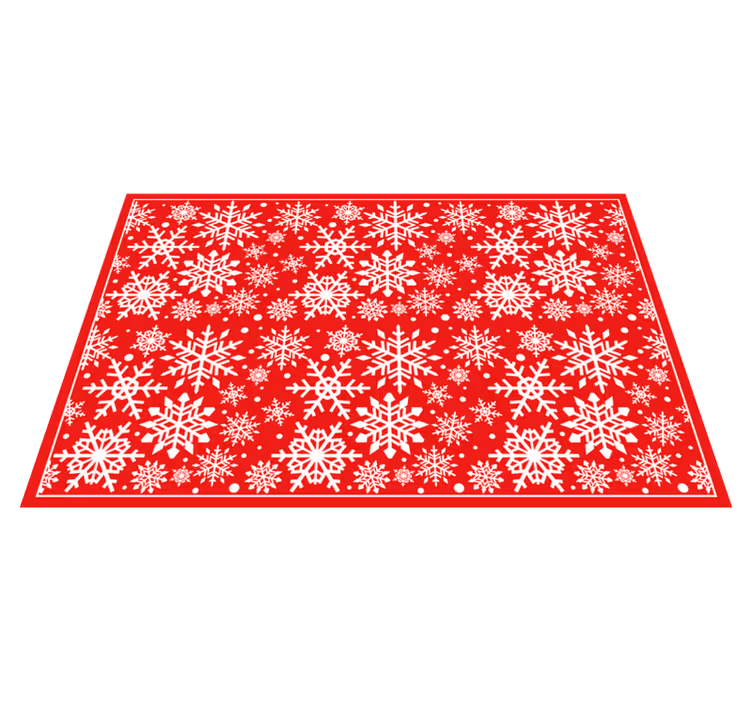 Boże Narodzenie dywan winylowy copos nieve fondo rojo - TenStickers