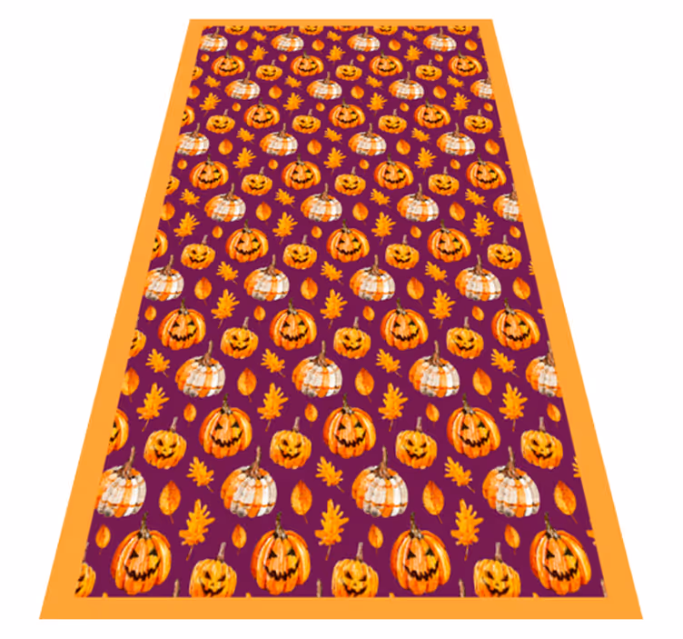 Dywan winylowy z dyni na Halloween - TenStickers