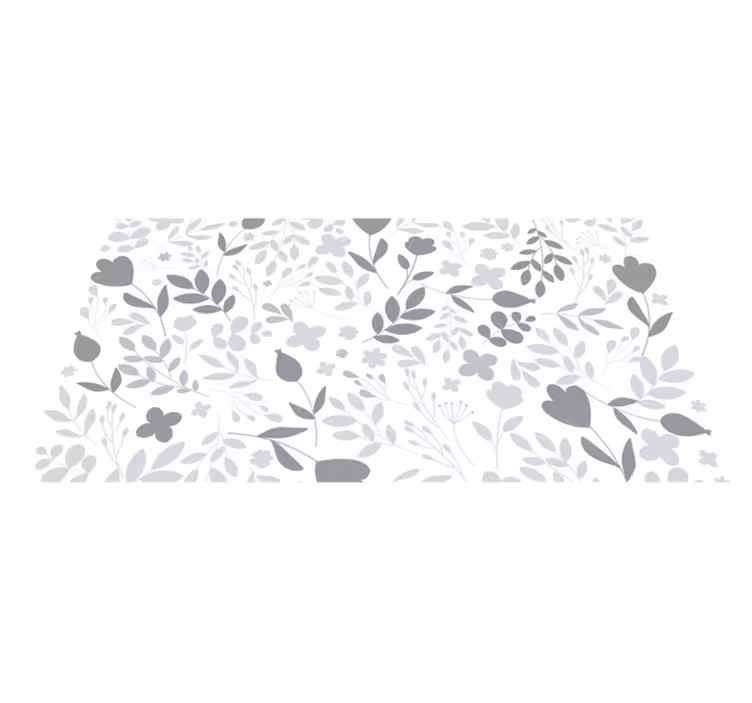 Dywan winylowy w kwiaty i rośliny sylwetka kwiatowa - TenStickers